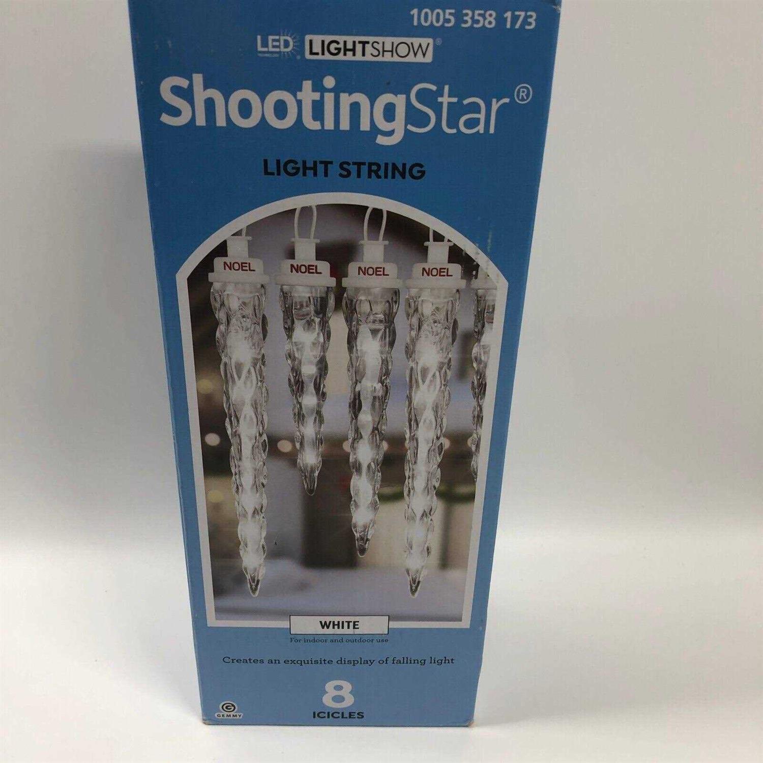 LightShow Shooting Star 8 White Christmas LED Icicle Lights - Image 5