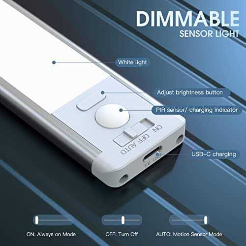 MCGOR Under Cabinet Lights Led Rechargeable Battery Operated Motion Sensor Light Indoor - Image 4