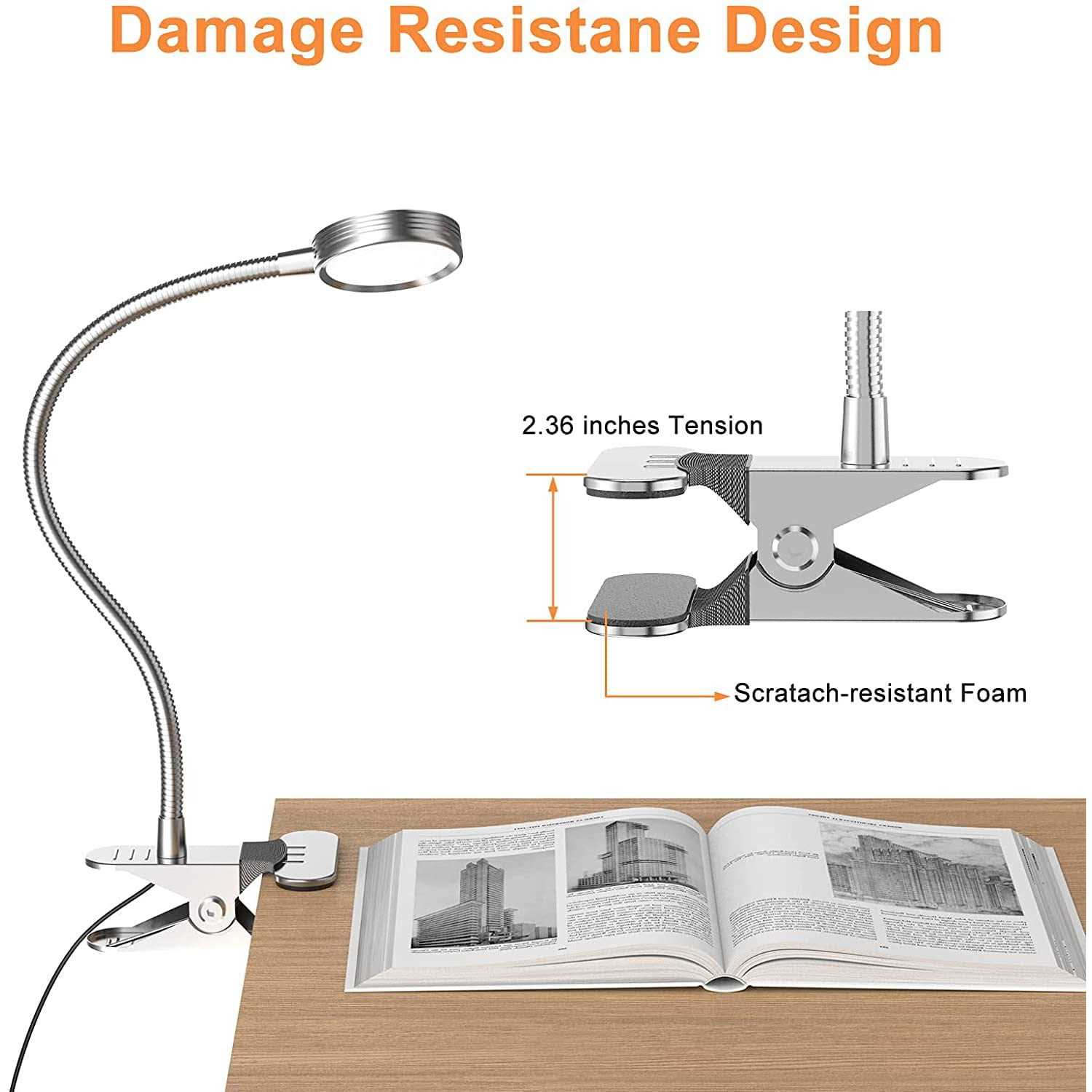 LEPOWER Clip on Light / Reading Light/ Light Color Changeable/ Night Light Clip on for Desk, Bed Headboard and Computers - Image 5