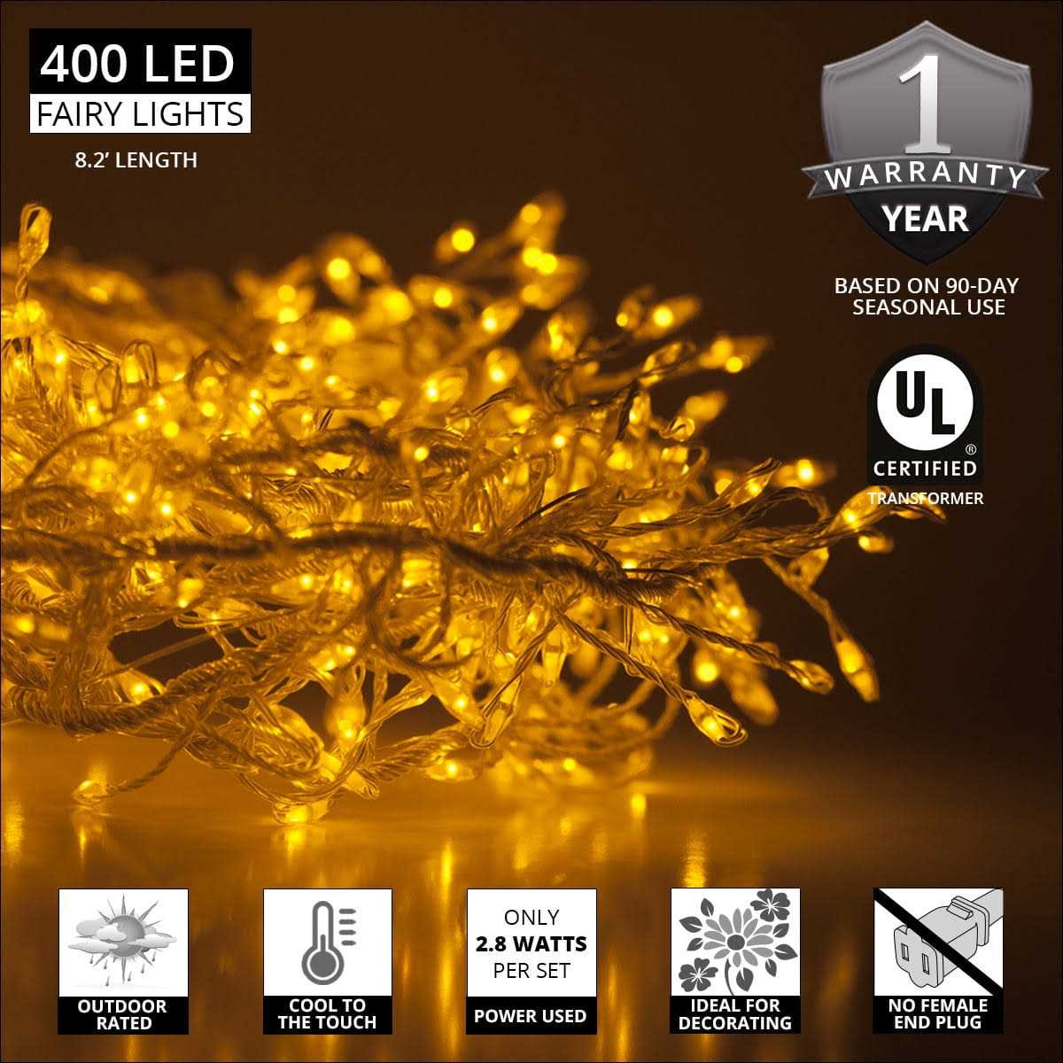 Wintergreen Lighting LED Outdoor Fairy String Lights - Image 4