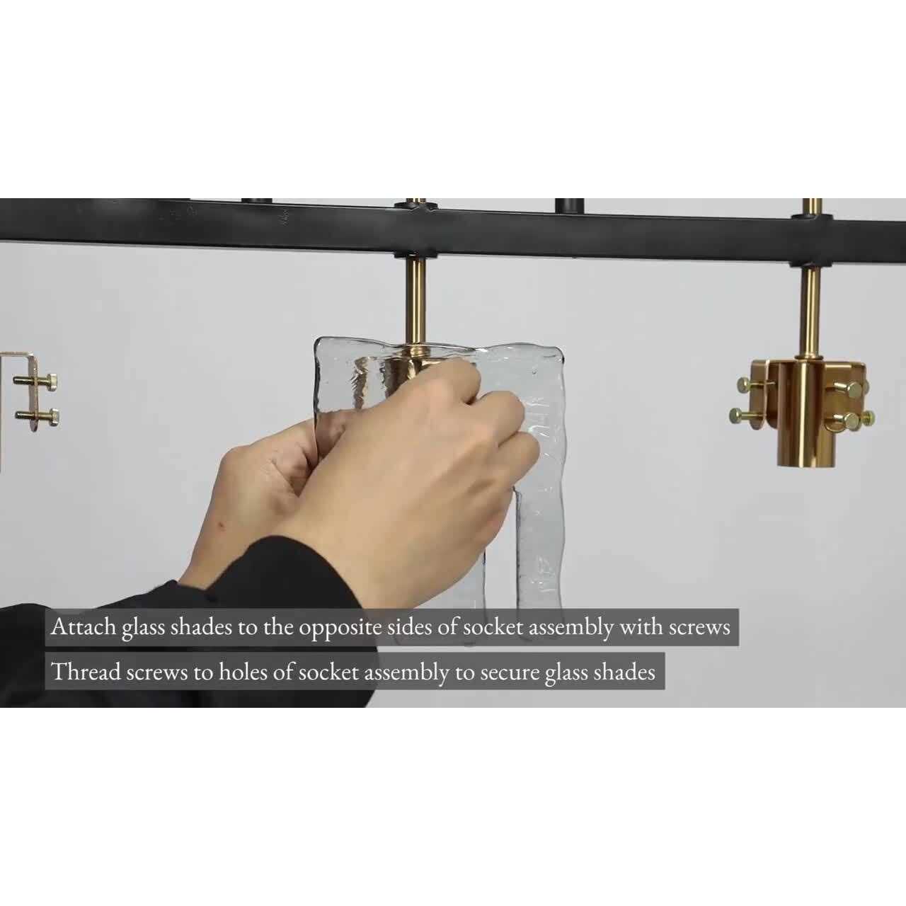 LNC Nalyri 35.4 Wide Black 5-Light Kitchen Island Chandelier - Image 4