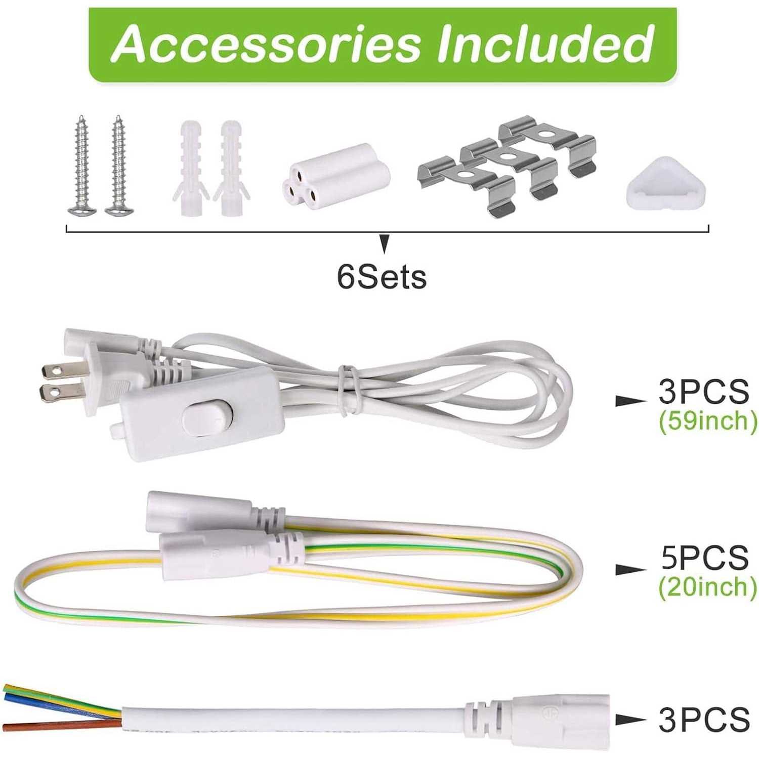 Hykolity 6 Pack LED Shop Light 4FT T5 Integrated Single Fixture 22w - Image 3