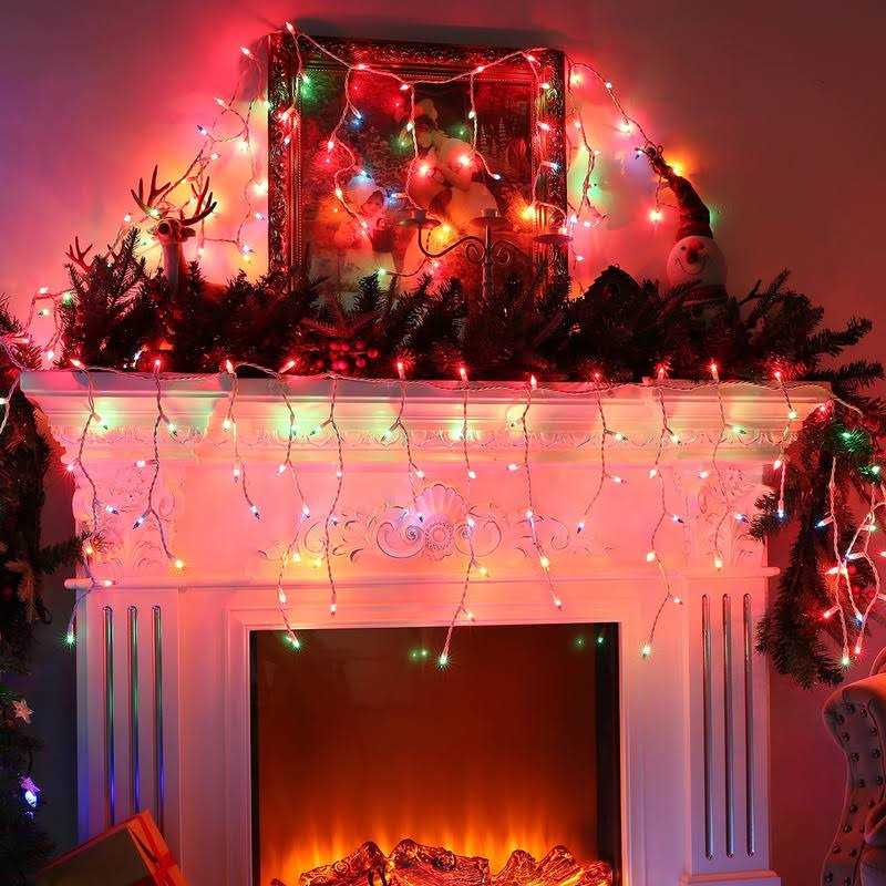 Lomotech Christmas Icicle Lights 18Ft 54 Drops 300 Count Incandescent Icicle Lights - Image 4