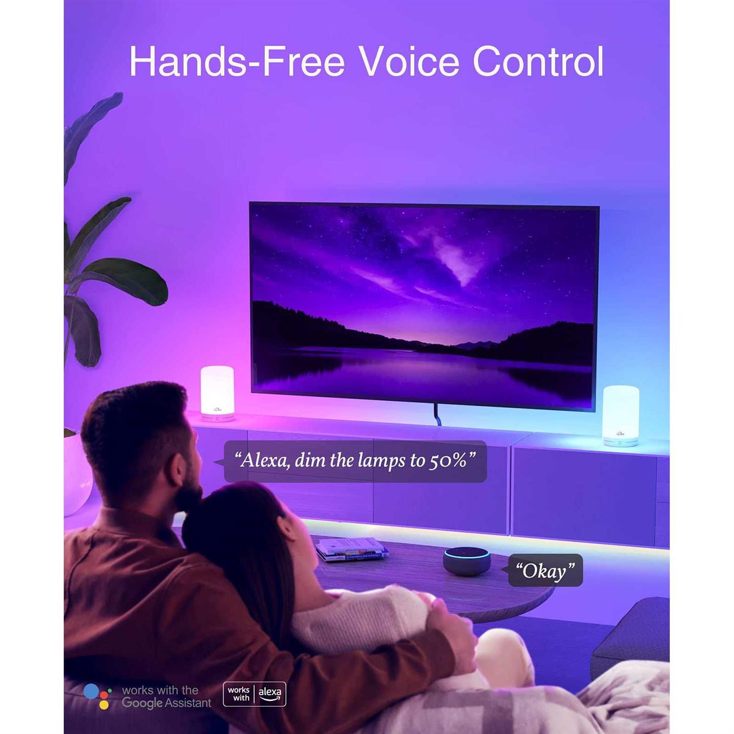 GHome Smart LB3 Smart Lamp, LED Bedside Touch Lamps Compatible with Alexa and Google Home - Image 4