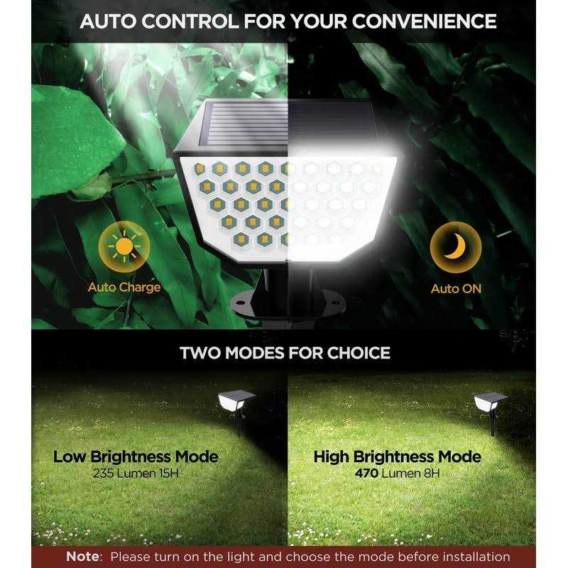 HNES 4 Pack Super Bright Solar Spot Lights Outdoor IP65 Waterproof Solar Outdoor Lights Garden - Image 4