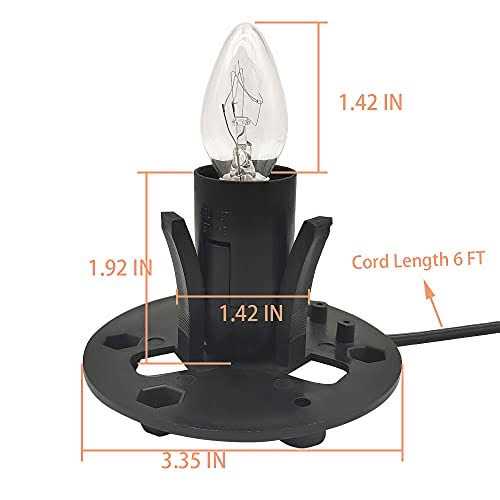 Himalayan Salt Lamp Cord with Dimmer Switch and Bulbs 6FT Original Replacement Cord with Base Assembly 3.35 Inches - Image 3