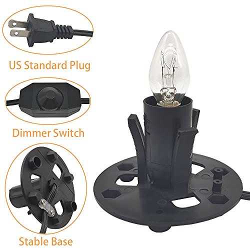 Himalayan Salt Lamp Cord with Dimmer Switch and Bulbs 6FT Original Replacement Cord with Base Assembly 3.35 Inches - Image 4