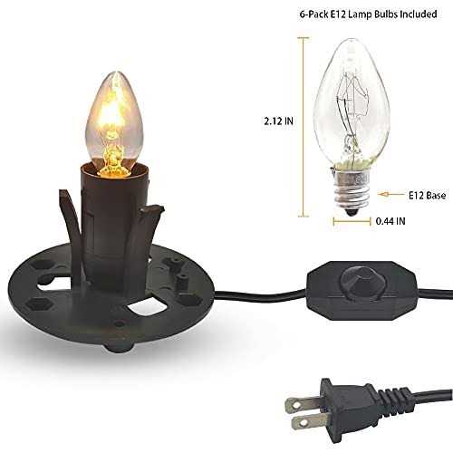 Himalayan Salt Lamp Cord with Dimmer Switch and Bulbs 6FT Original Replacement Cord with Base Assembly 3.35 Inches - Image 5