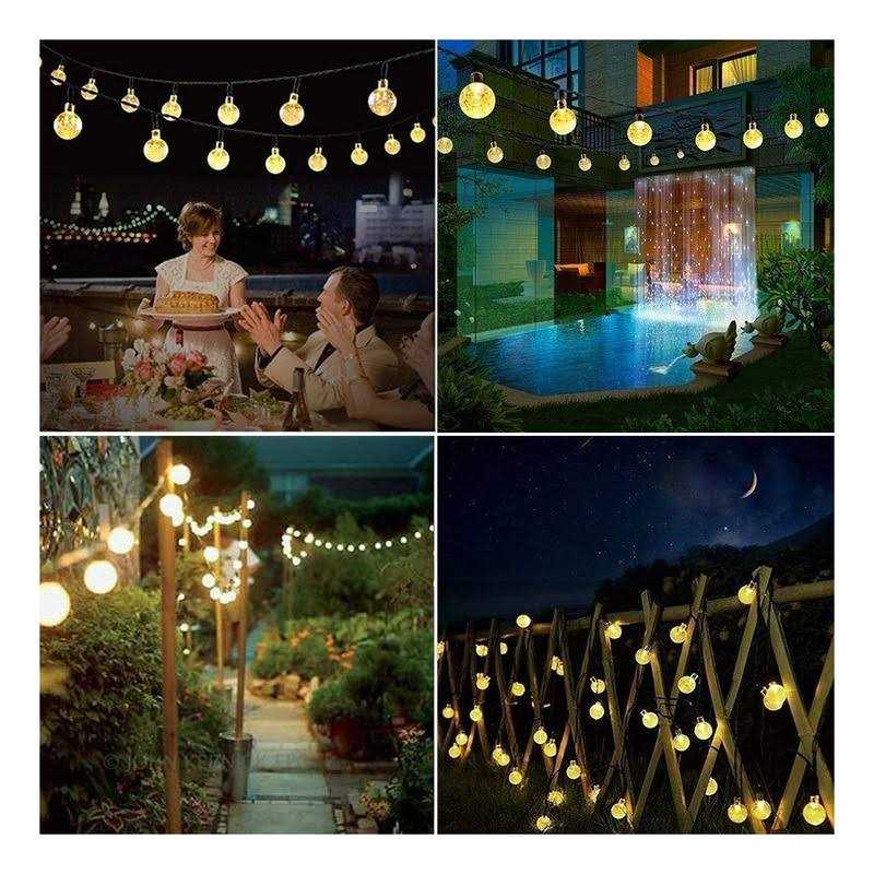 Lezonic Solar String Lights Outdoor Waterproof,50Led Solar crystal globe Lights,8 Mode 7M/24Ft Outdoor Solar Powered String Lights for Garden,Patio - Image 4