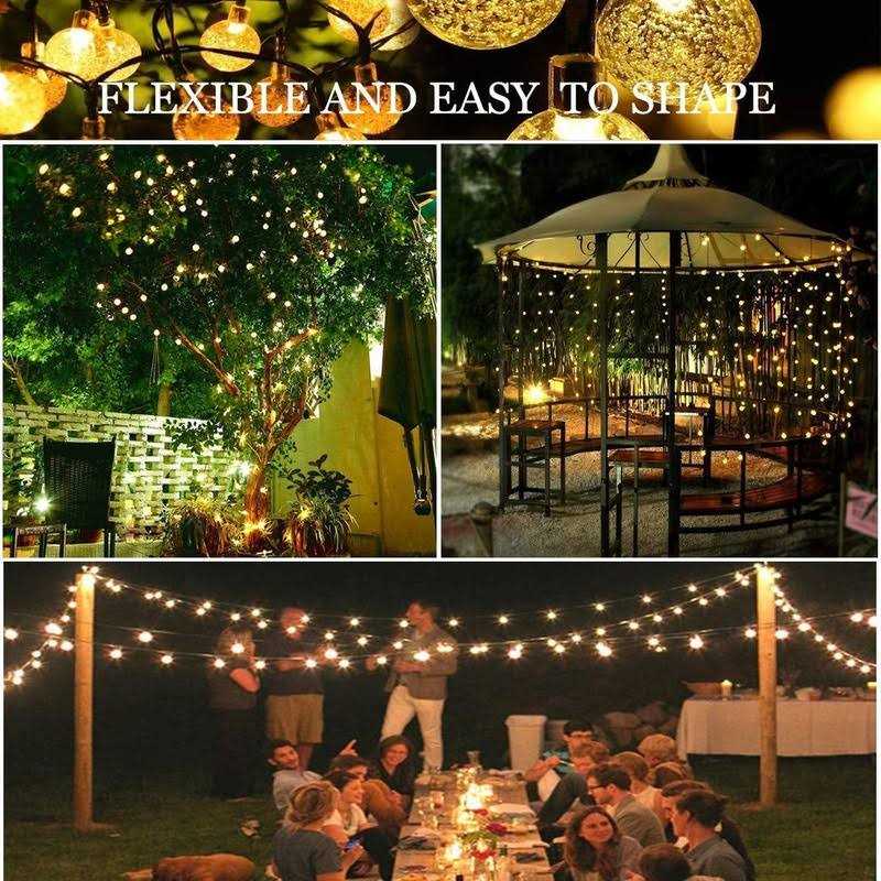 Lezonic Solar String Lights Outdoor Waterproof,50Led Solar crystal globe Lights,8 Mode 7M/24Ft Outdoor Solar Powered String Lights for Garden,Patio - Image 5