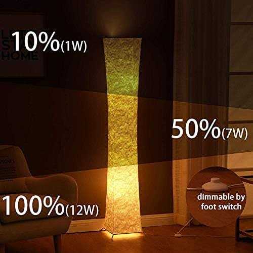 Leonc Design Creative LED Floor Lamp Softlighting Minimalist Modern Contemporary with Fabric Shade & 2 Bulbs For Living Room - Image 4