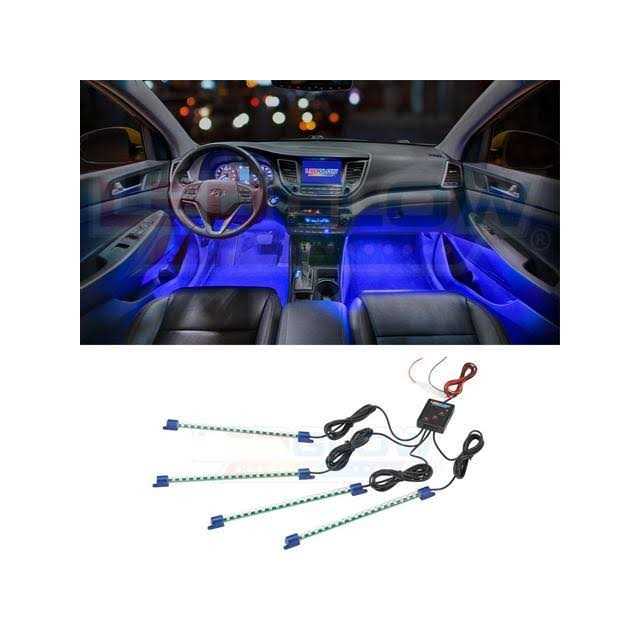 Ledglow 4pc LED Interior Footwell Underdash Neon Lighting Kit for Cars & Trucks - Image 4