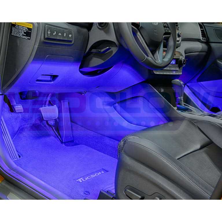 Ledglow 4pc LED Interior Footwell Underdash Neon Lighting Kit for Cars & Trucks - Image 5