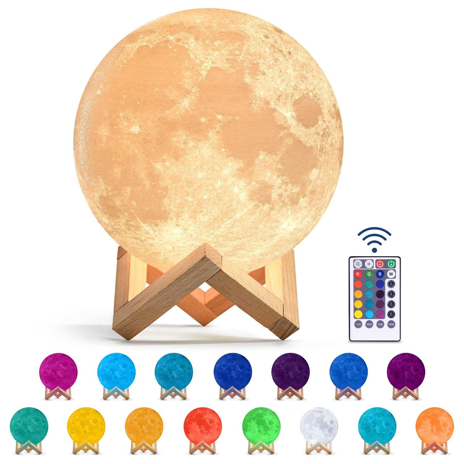 Mind-Glowing 3D Moon Lamp Rechargeable Night Light with 16 Colors - Image 4