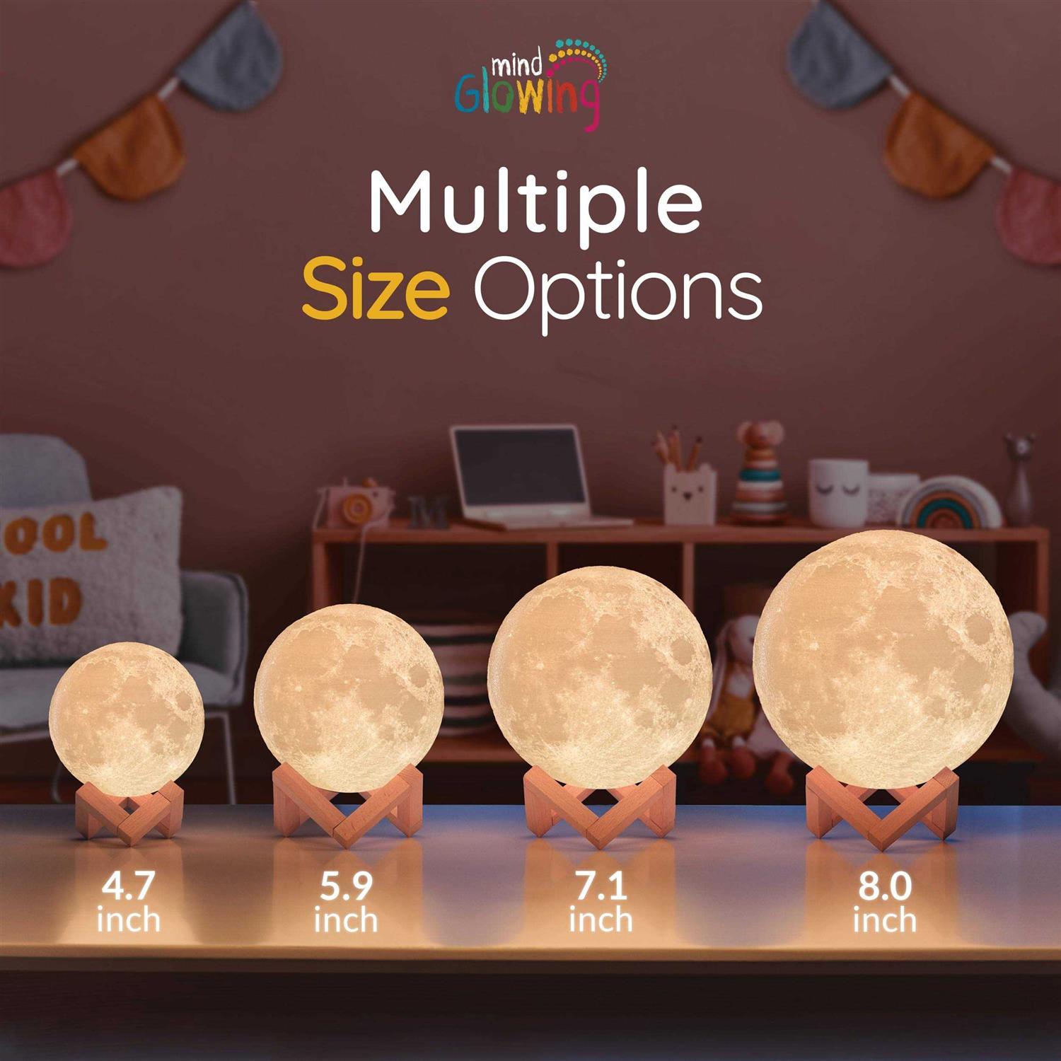 Mind-Glowing 3D Moon Lamp Rechargeable Night Light with 16 Colors - Image 5