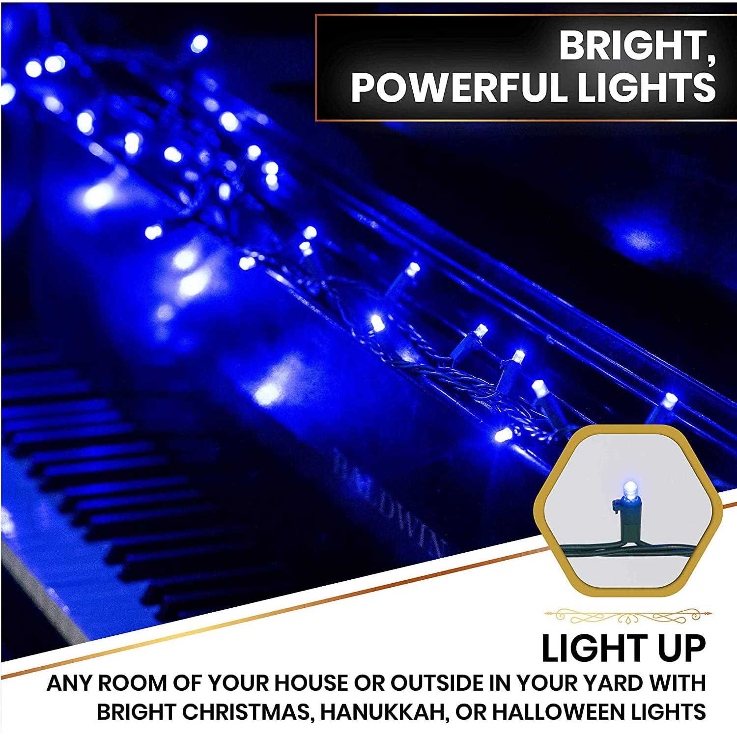 Holiday Spirit 50 LED Mini Christmas String Lights 120v Ul588 - Image 4