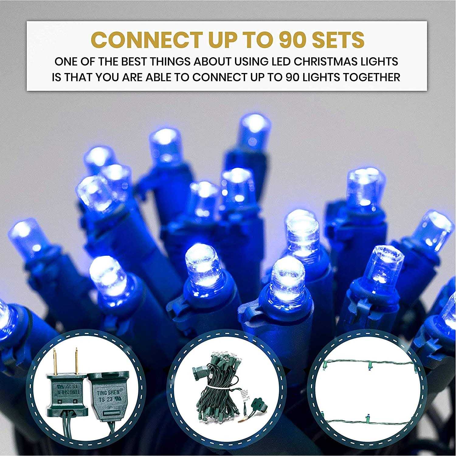 Holiday Spirit 50 LED Mini Christmas String Lights 120v Ul588 - Image 5