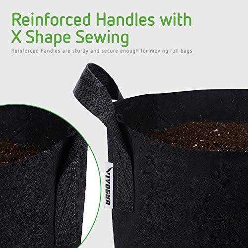 VIVOSUN 5-Pack 5 Gallon Grow Bags Plant Fabric Handles - Image 5