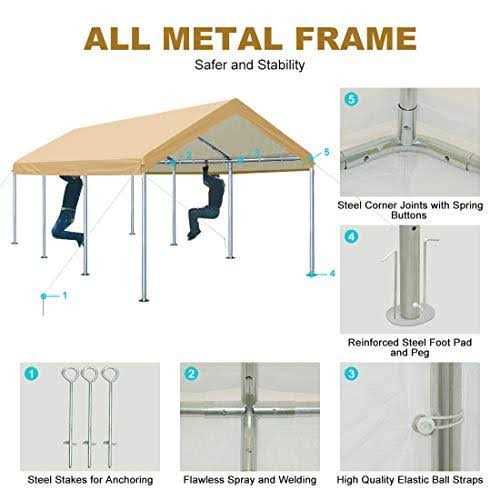 Advance Outdoor 10' x 20' Heavy Duty Carport Car Canopy Garage Boat Shelter Party Tent - Image 5
