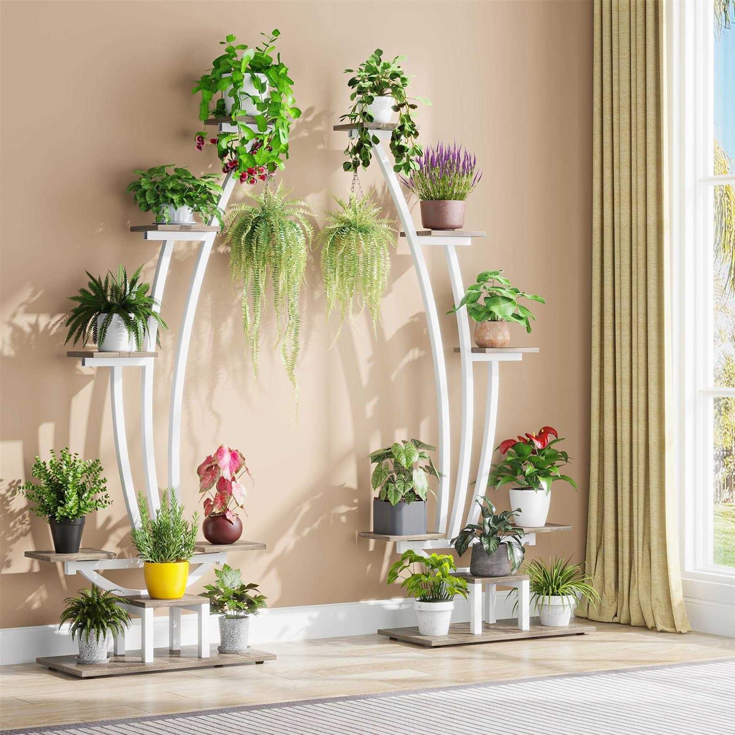 Indoor Plant Stand Pack of 2 6-Tier Flower Rack for Home Garden - Image 3