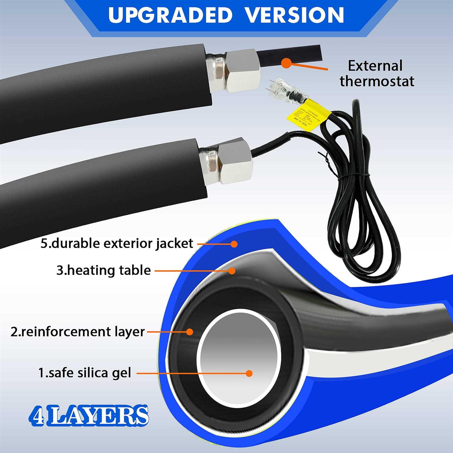 Heated Water Hose for RV Drinking Water Hose Freeze 45 F for RV - Image 3