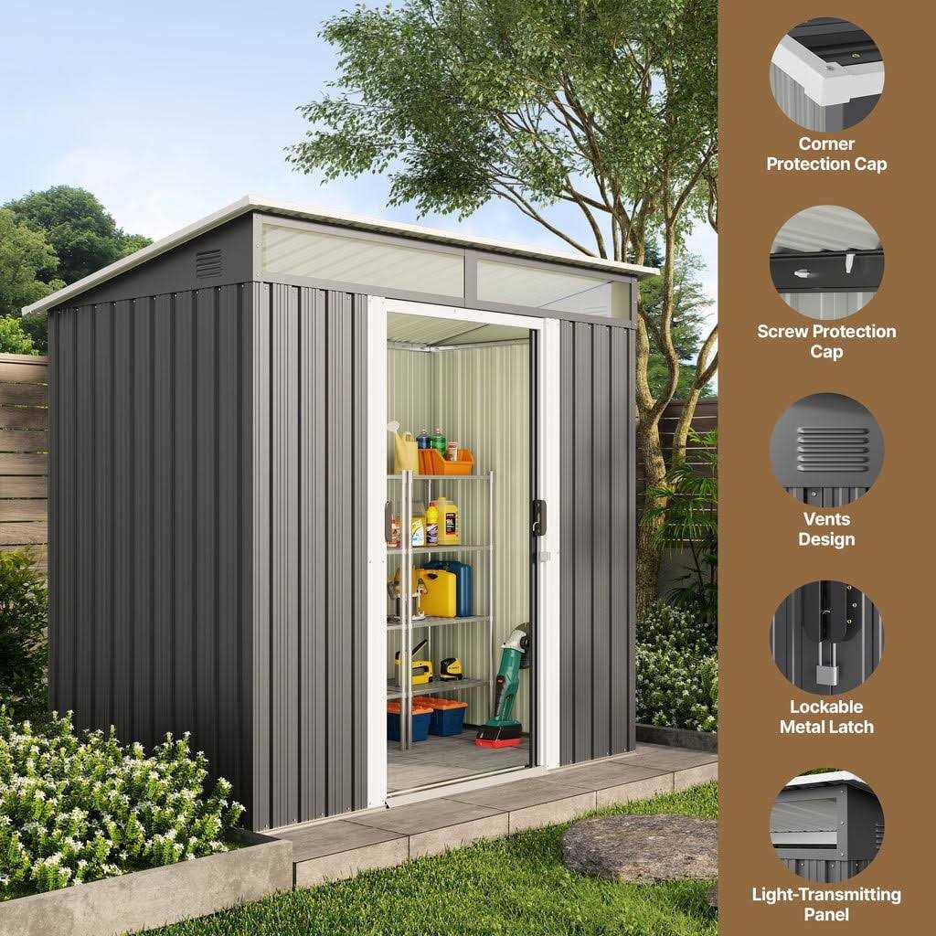 Aiho 6 x Outdoor Storage Shed on Clearance with Sliding Double Doors for Garden - Image 3
