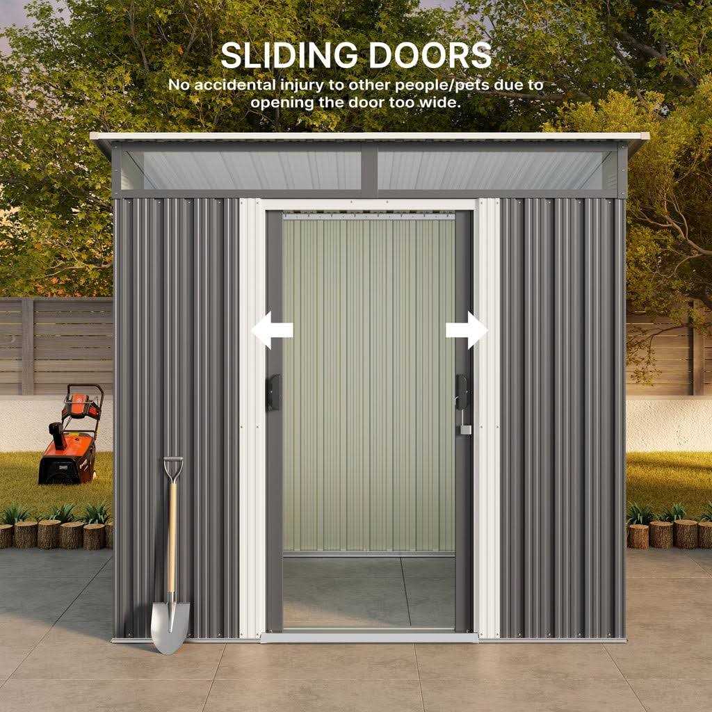 Aiho 6 x Outdoor Storage Shed on Clearance with Sliding Double Doors for Garden - Image 5