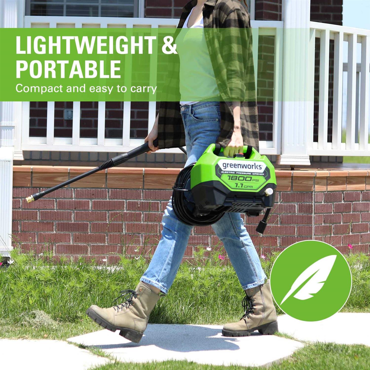 Greenworks 1800 PSI Electric Pressure Washer PWMA Certified - Image 4