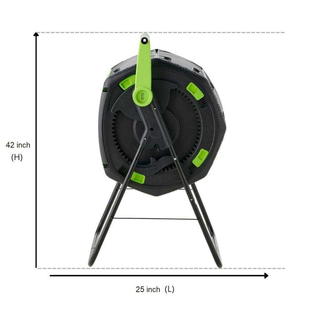 Maze RSI 48 Gallon Geared Two Compartment Compost Tumbler and Cart RSI-MCT-180-CT - Image 4