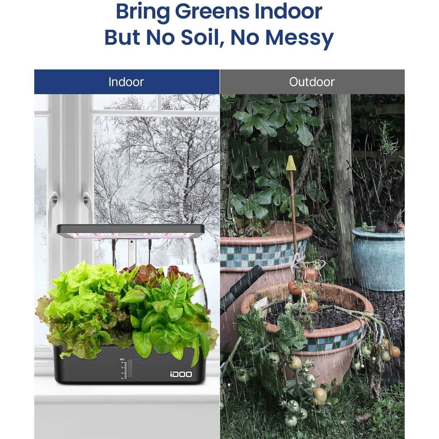 iDOO Hydroponics Growing System Kit 12Pods Indoor Garden with LED Grow Light - Image 4