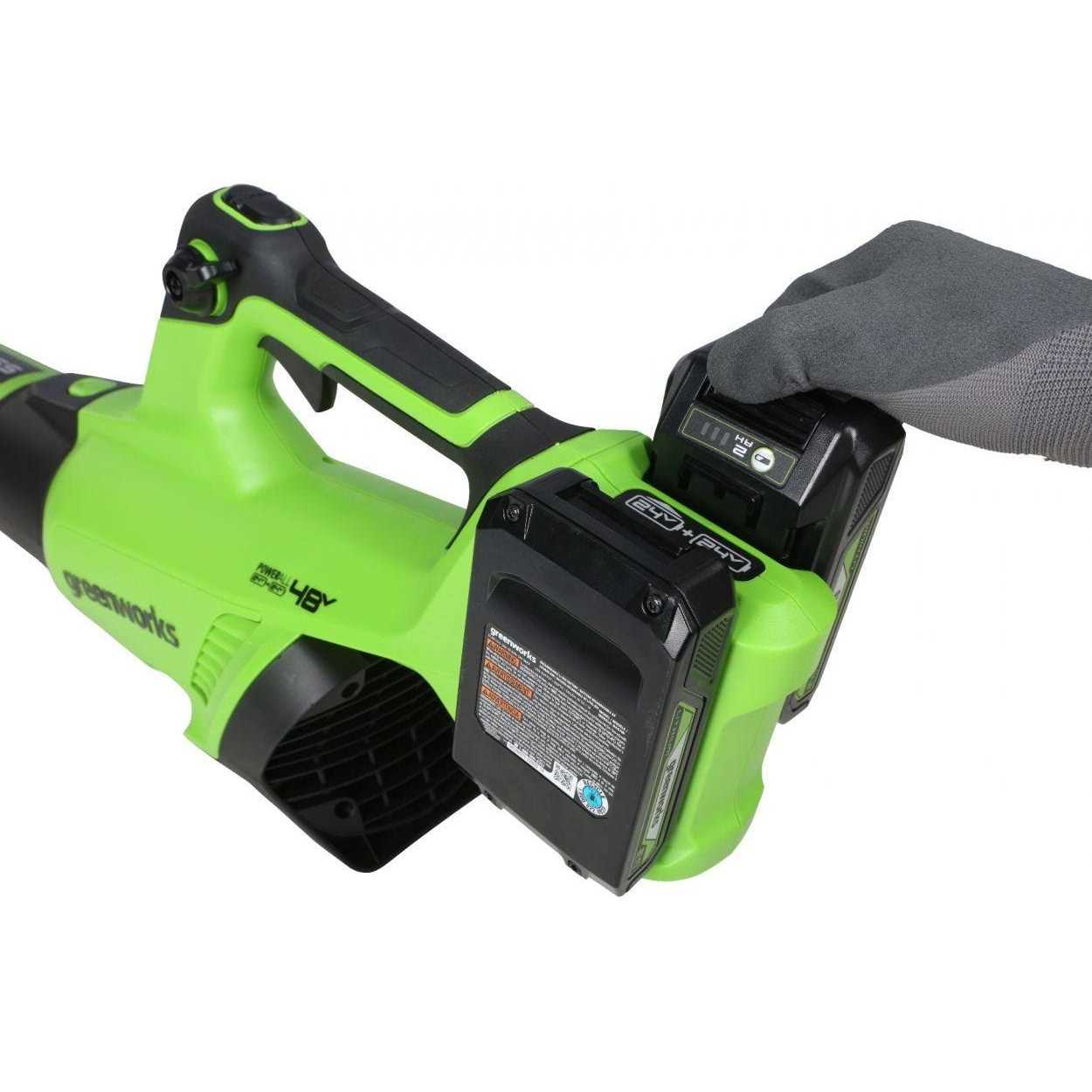 Greenworks 48V Cordless Axial Leaf Blower, 2.0Ah Batteries and Dual Port Charger Included - Image 5