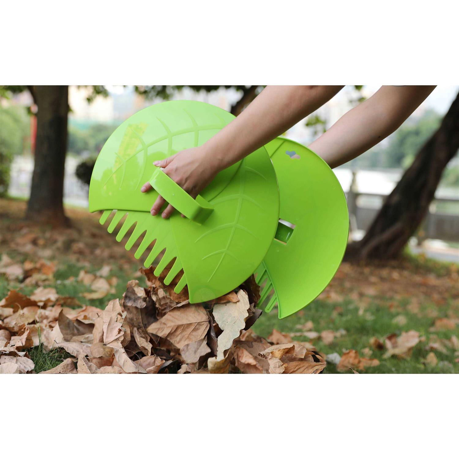 Gardenised Pair of Leaf Scoops Hand Rakes for Lawn and Garden Cleanup - Image 5