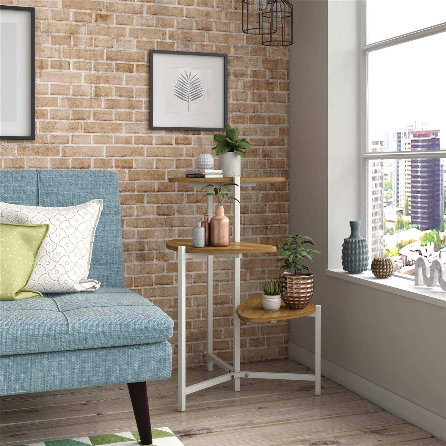 Novogratz Tallulah Plant Stand Walnut/White - Image 3