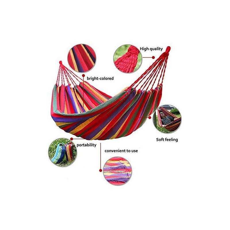 WoneNice Outdoor Double 2 Person Cotton Hammock - Image 3