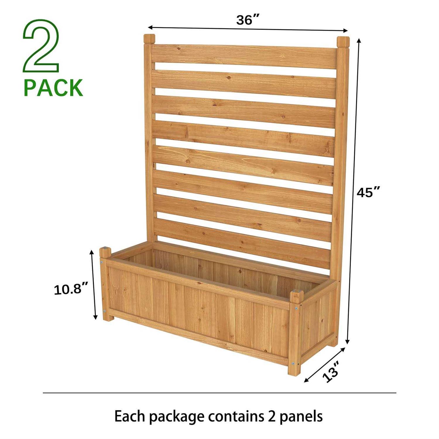 Gdlf Air Conditioner Fence Outdoor Wood Privacy Screen with Planter Box No-Dig Kit - Image 3