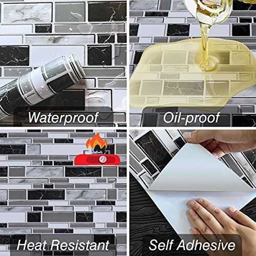 Livebor Kitchen Wallpaper Peel And Stick Backsplash Wallpaper 11.8inch X - Image 4