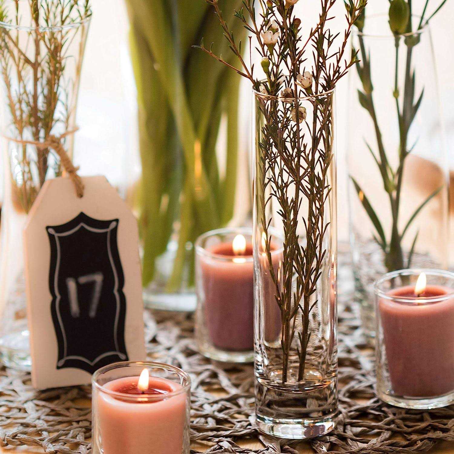 Libbey Clear Glass 7.5 inch Cylinder Bud Vase - Image 4